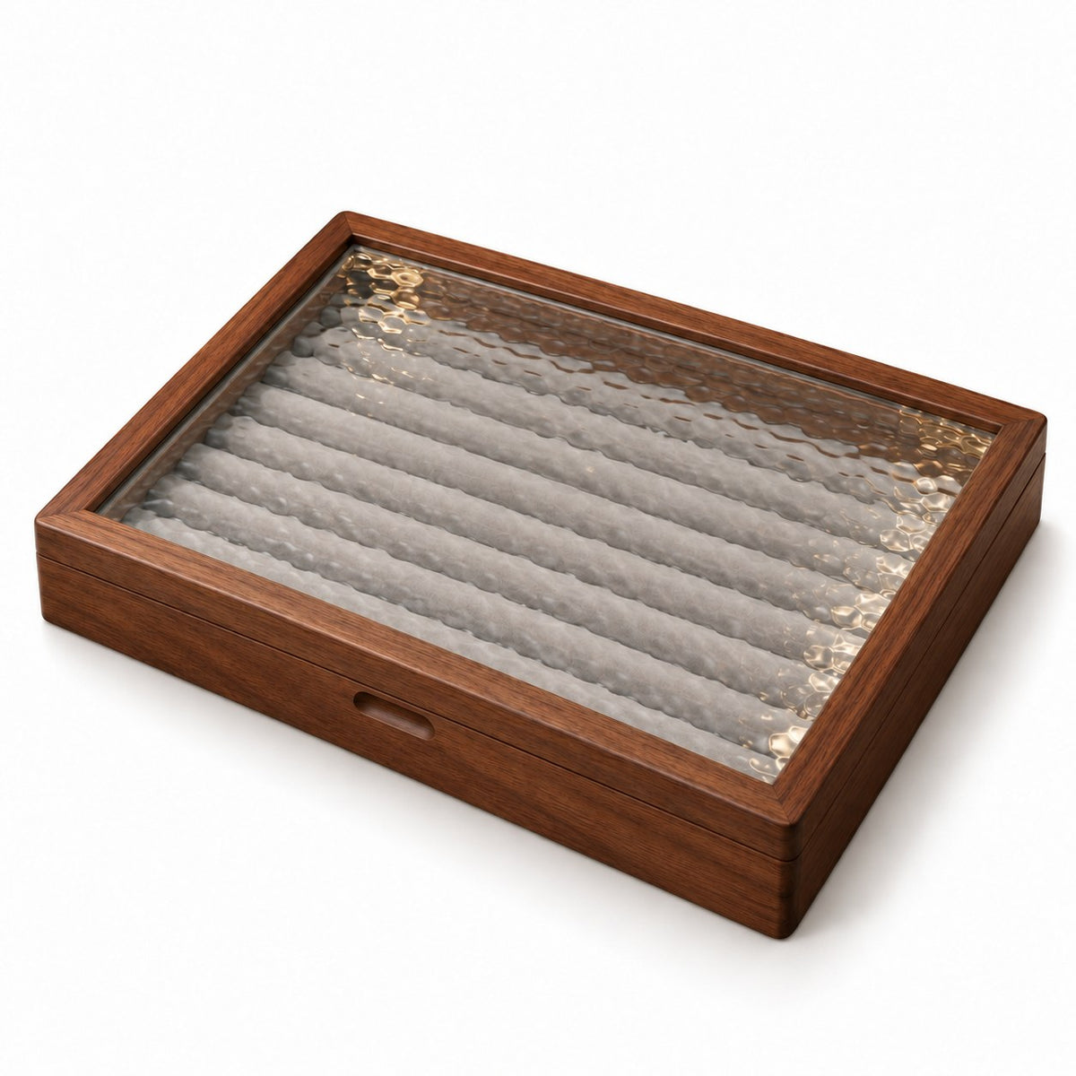 Marea Glass Jewellery Box in Ring, closed, studio view on white #Style_Ring