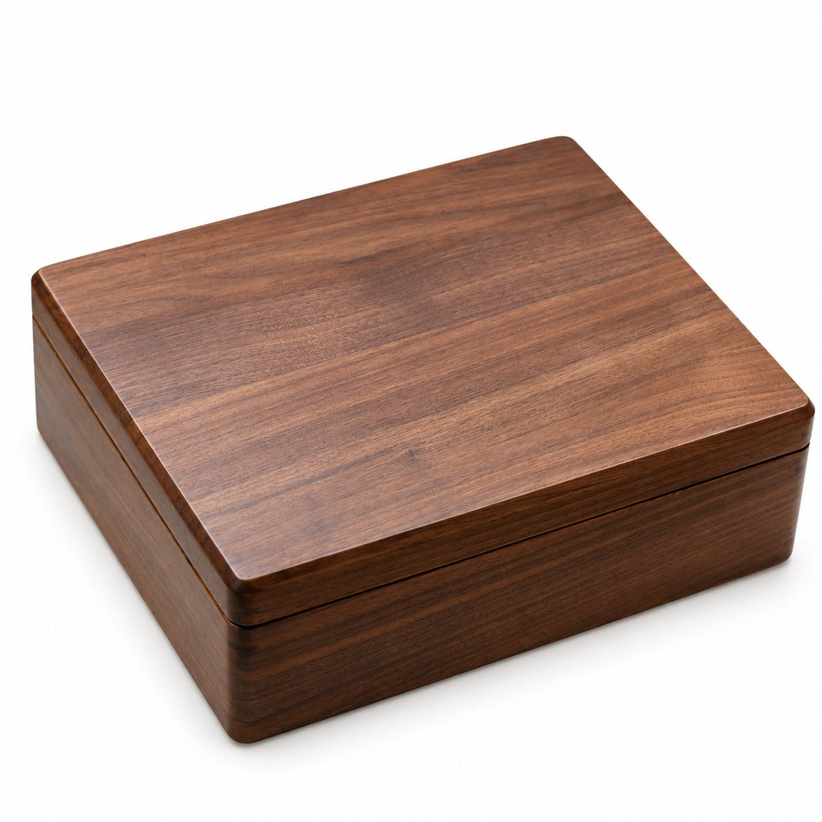 Viridia Two-Tier Jewellery Box in Small, closed, studio view on white #Size_Small