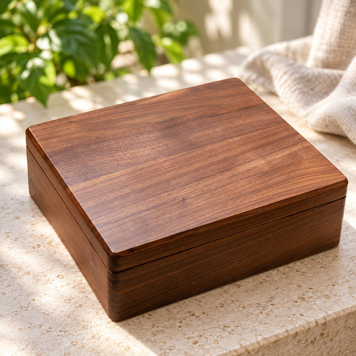Viridia Two-Tier Jewellery Box in Small, on a sideboard in natural light #Size_Small