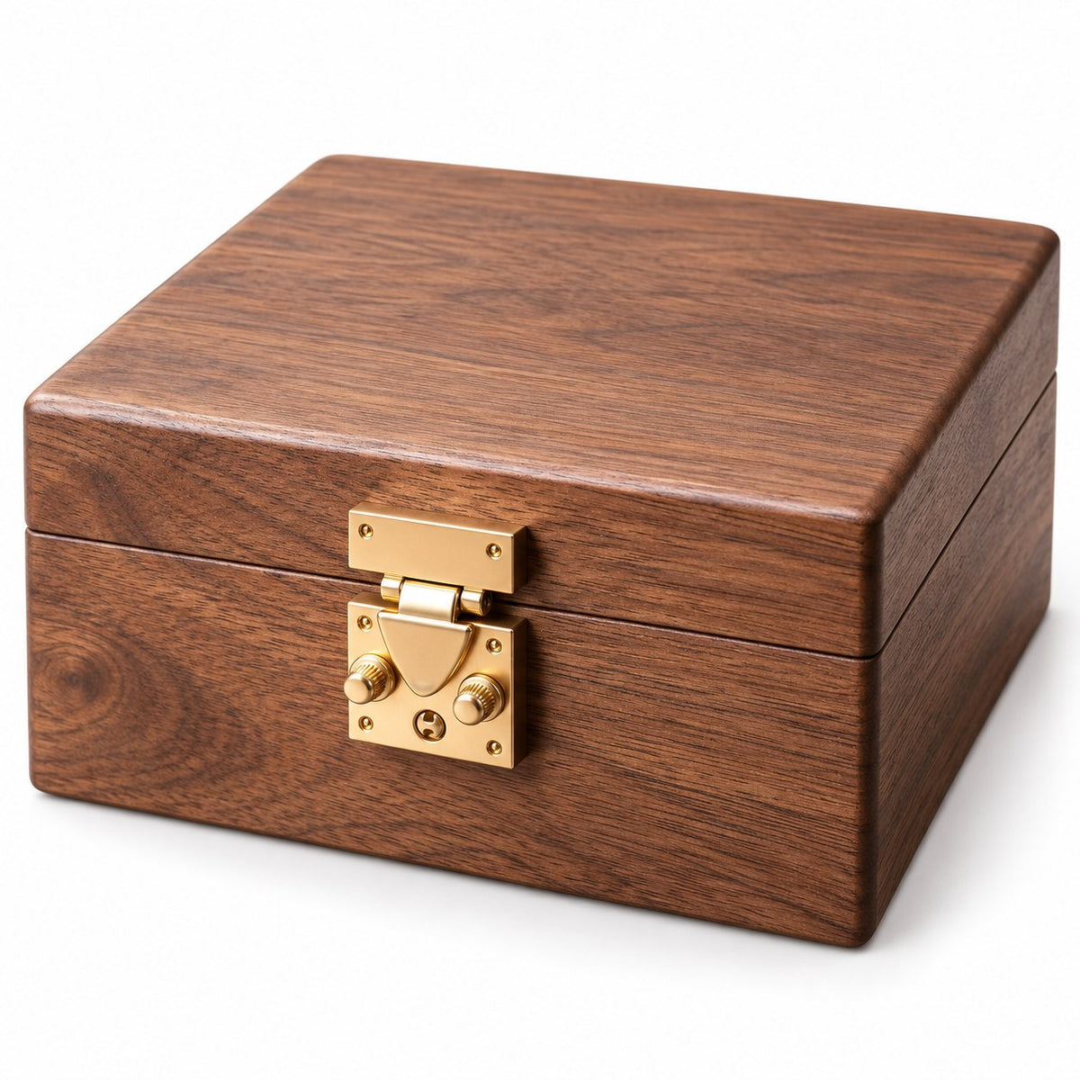 Ara Square Jewellery Box in Milky White, closed, studio view on white #Lining Colour_Milky White