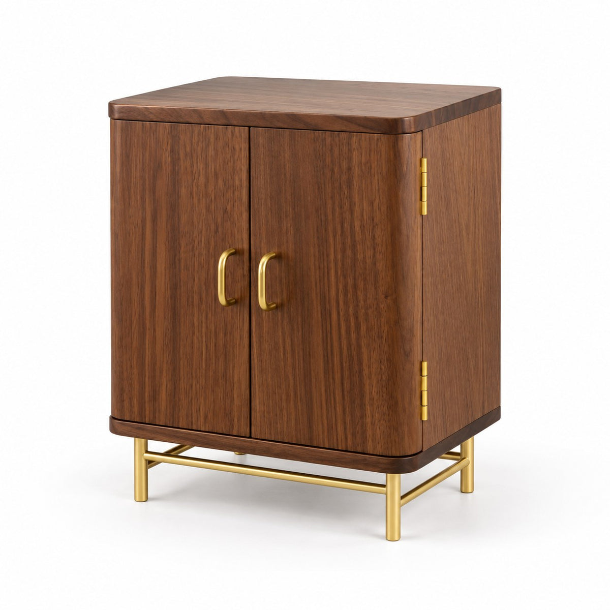 Arcana Wooden Jewellery Cabinet in Walnut, closed, studio view on white #Wood_Walnut