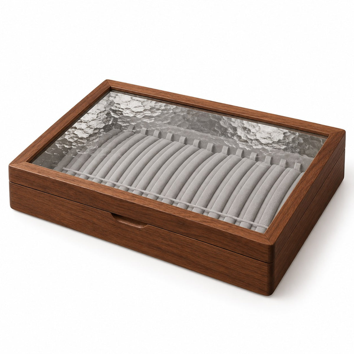 Marea Glass Jewellery Box in Necklace, closed, studio view on white #Style_Necklace