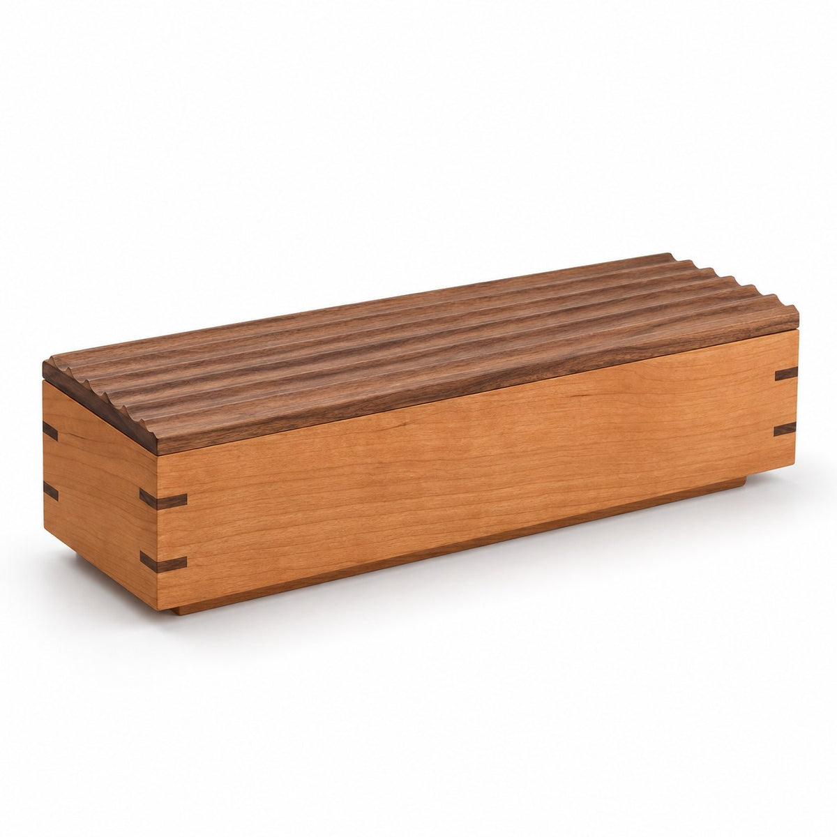 Memora Ripple-Lid Keepsake Box in Rectangular, closed, studio view on white #Size_Rectangular