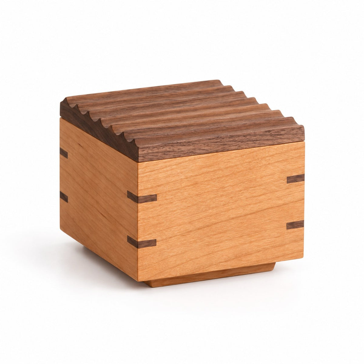 Memora Ripple-Lid Keepsake Box in Square, closed, studio view on white #Size_Square