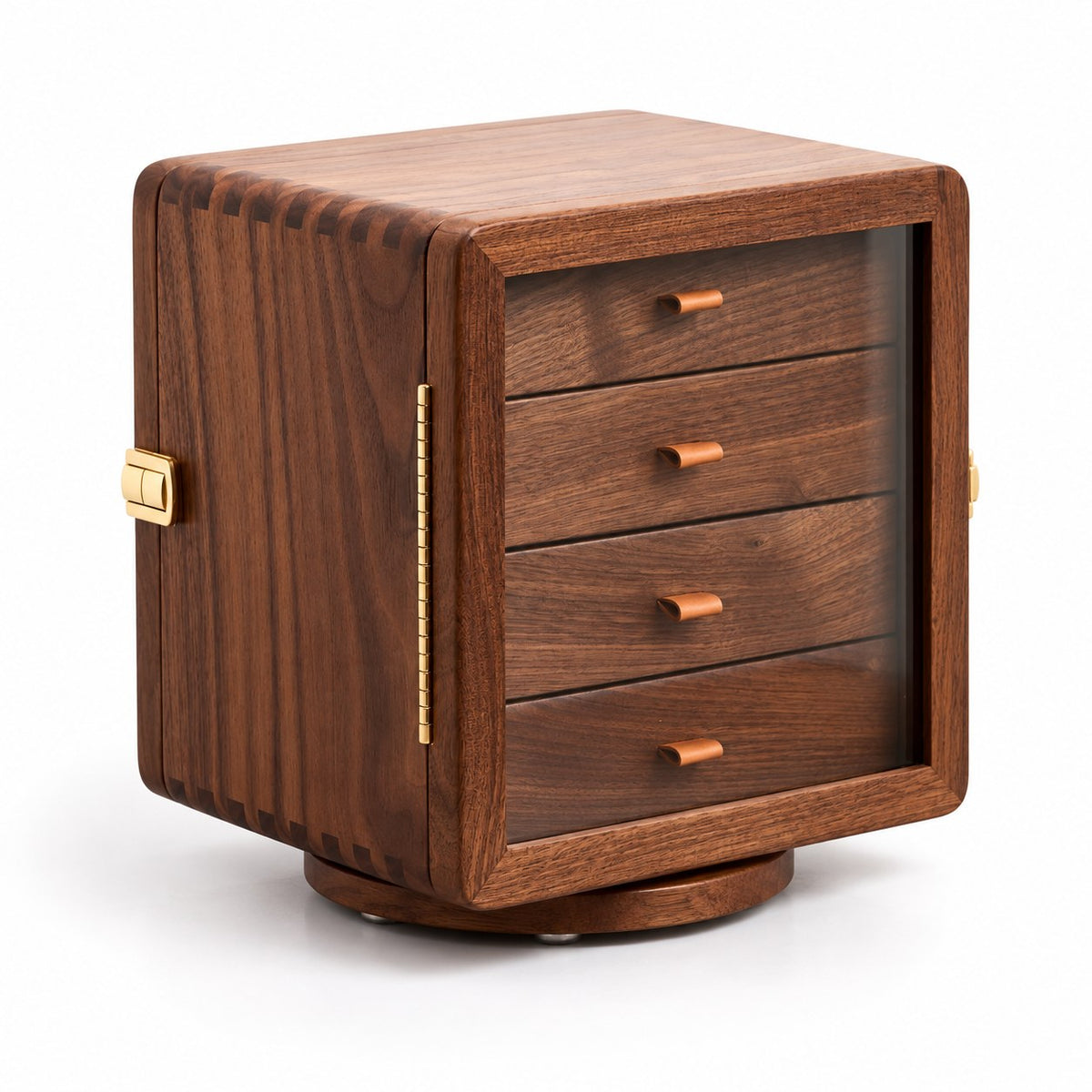 Vertia Rotating Jewellery Cabinet, closed, studio view on white